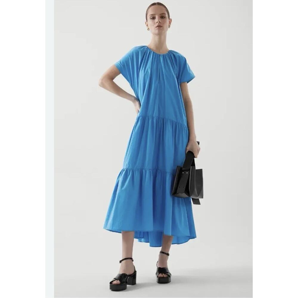 COS Blue Tiered Maxi Dress